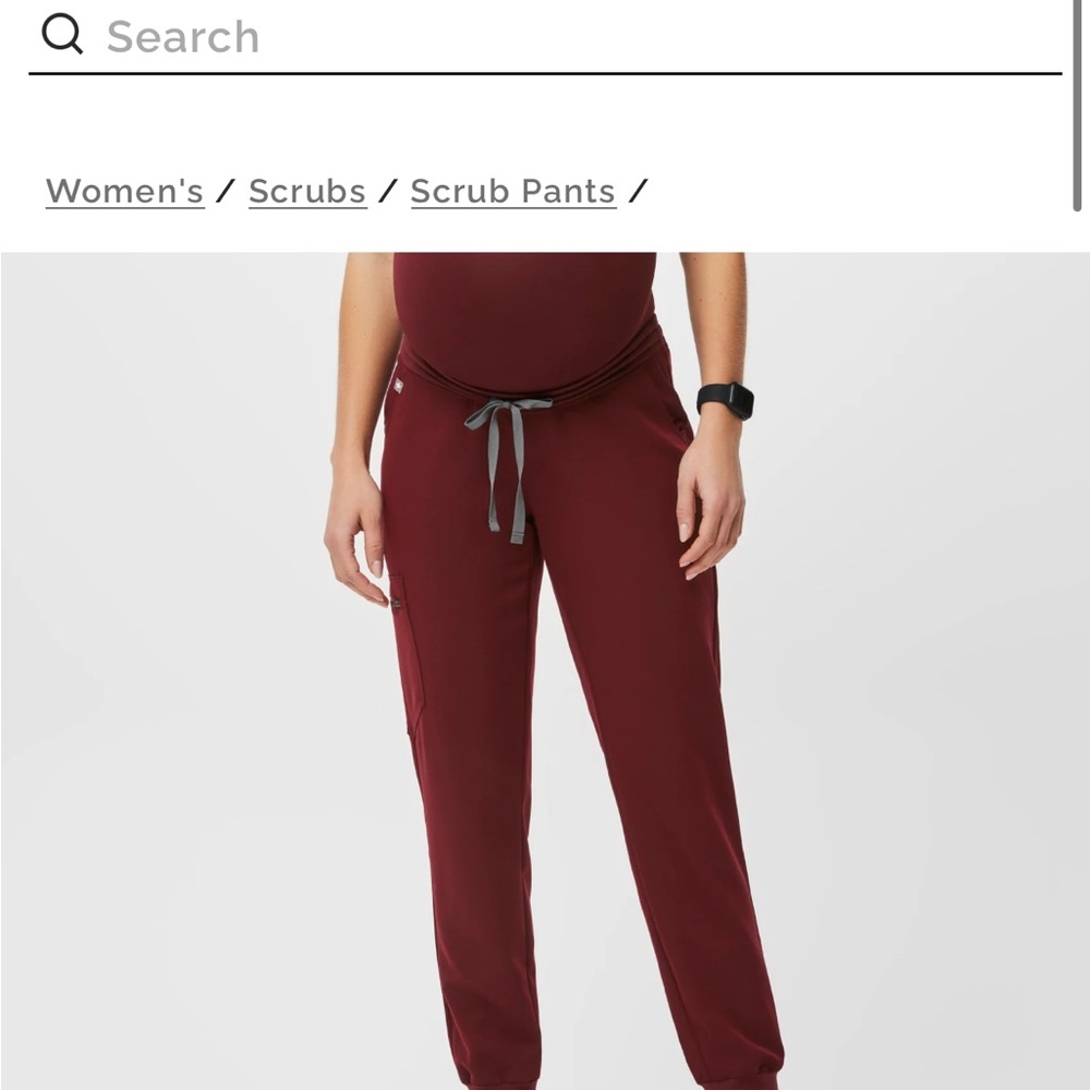 Figs Zamora maternity scrub pants. Size medium in burgundy